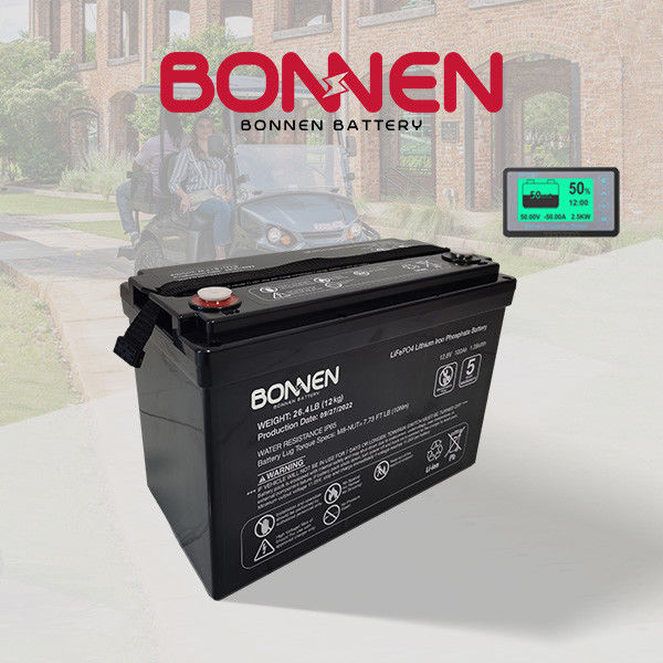 Golf arabası 12V 100Ah Lifepo4 Lityum Pil 6000 Dönem 150A BMS Lityum Pil Değiştirme